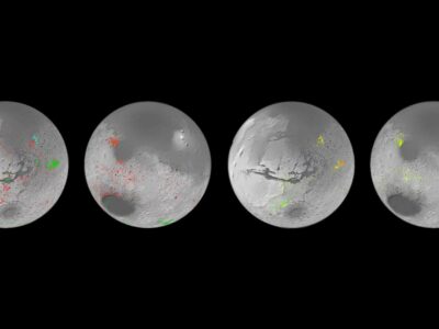 来自 ESA 的火星快车号和 NASA 的火星勘测轨道飞行器的数据被用来绘制第一张详细的火星水合矿床全球地图。