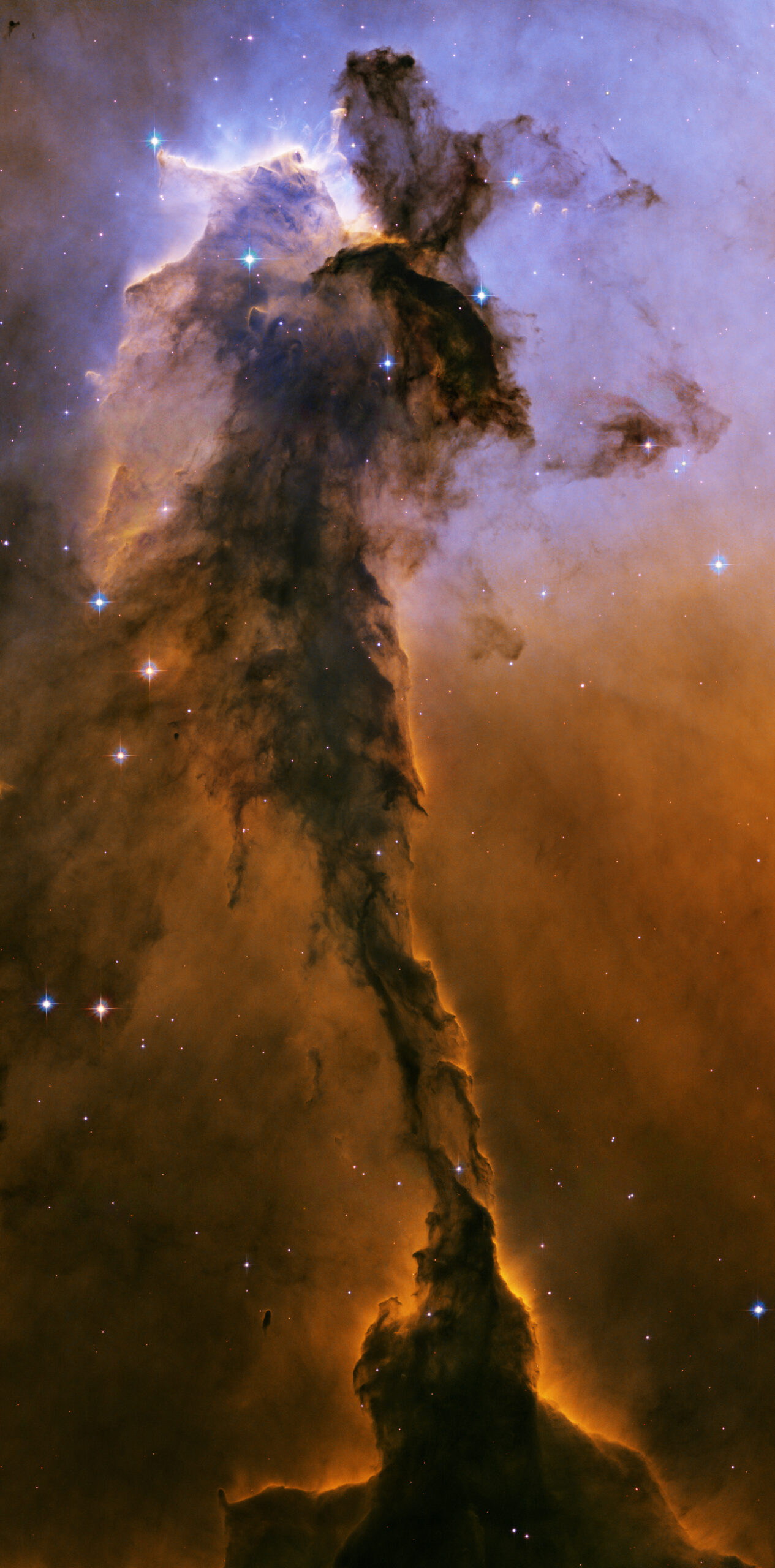 M16 ,鹰星云内的恒星尖塔影像。